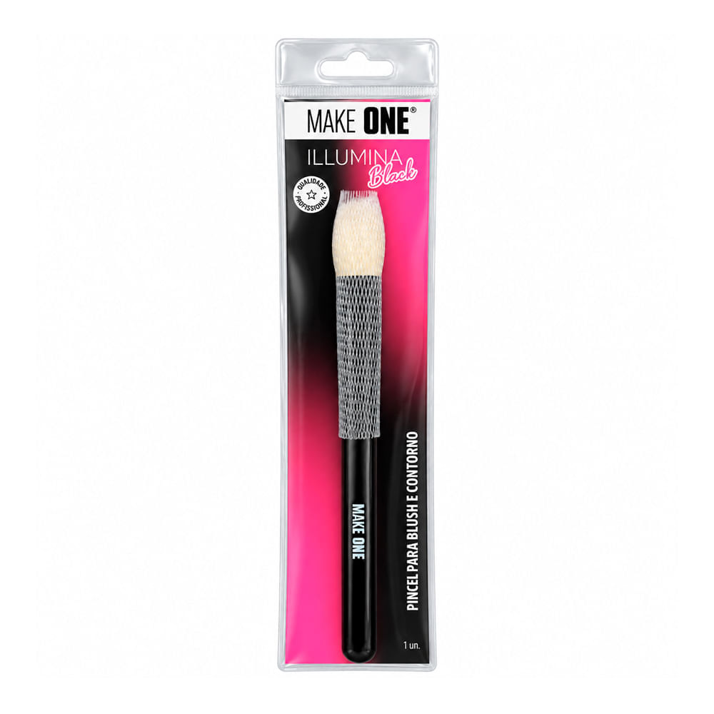 Pincel Para Blush E Contorno Make One Illumina Black Mk2909