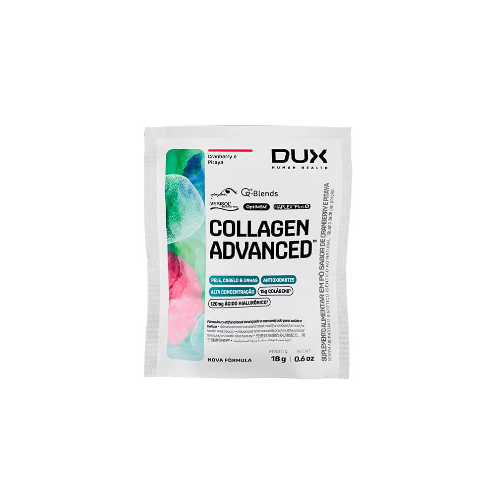 Sachê Collagen Advanced DUX Company 18g Cranberry e Pitaya