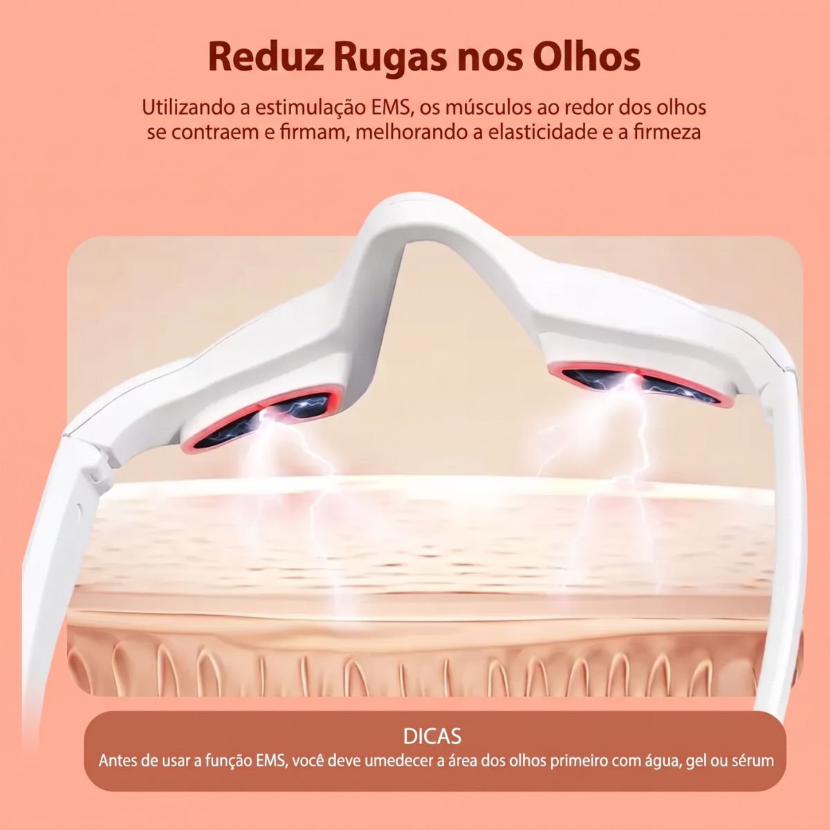 Massageador Ocular Elétrico Com Luz Vermelha LED e EMS USB