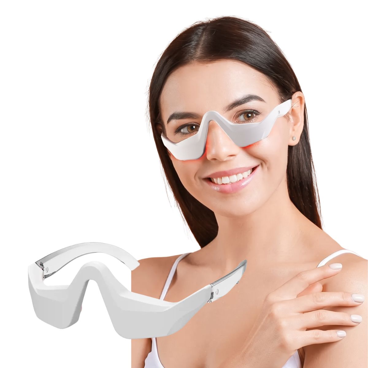 Massageador Ocular Elétrico Com Luz Vermelha LED e EMS USB
