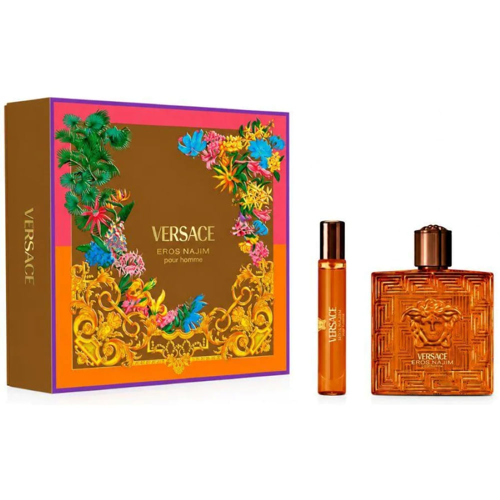 Kit Coffret Versace Eros Najim Perfume Masculino Parfum 100ml + Travel Size 10ml