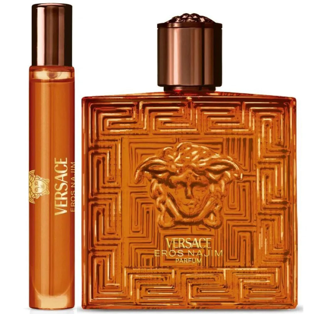 Kit Coffret Versace Eros Najim Perfume Masculino Parfum 100ml + Travel Size 10ml
