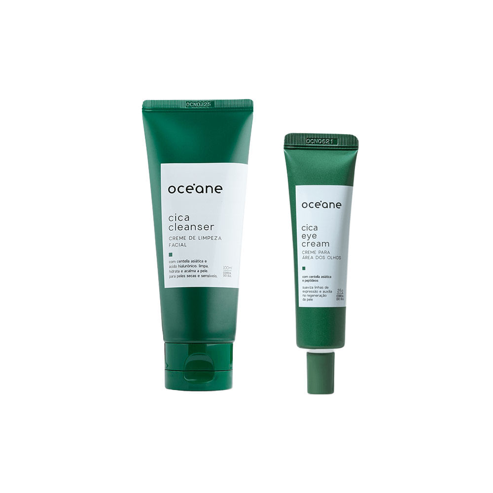 Kit Cica Cleanser Oceane Creme Para Área Dos Olhos 25g + Creme De Limpeza Facial Cica 100ml
