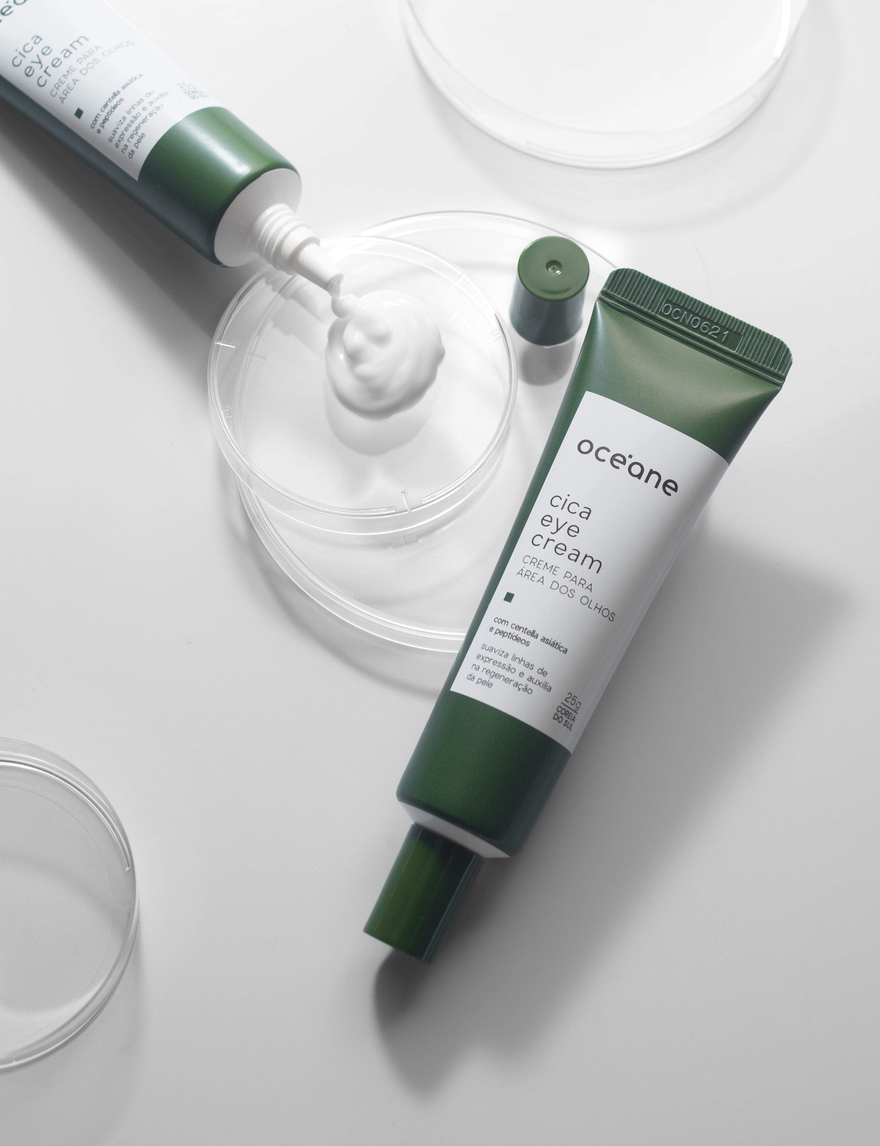 Kit Cica Cleanser Oceane Creme para Área Dos Olhos 25g + Creme de Limpeza Facial Cica 100ml
