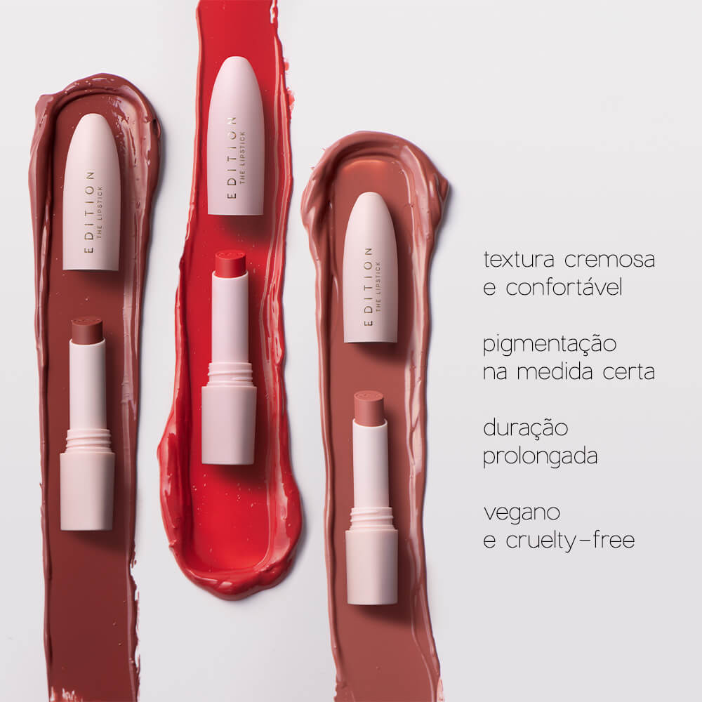 Kit Oceane Batom The Lipstick Spritz Vermelho + Espelho Compacto Capri Slim Pocket Mirror