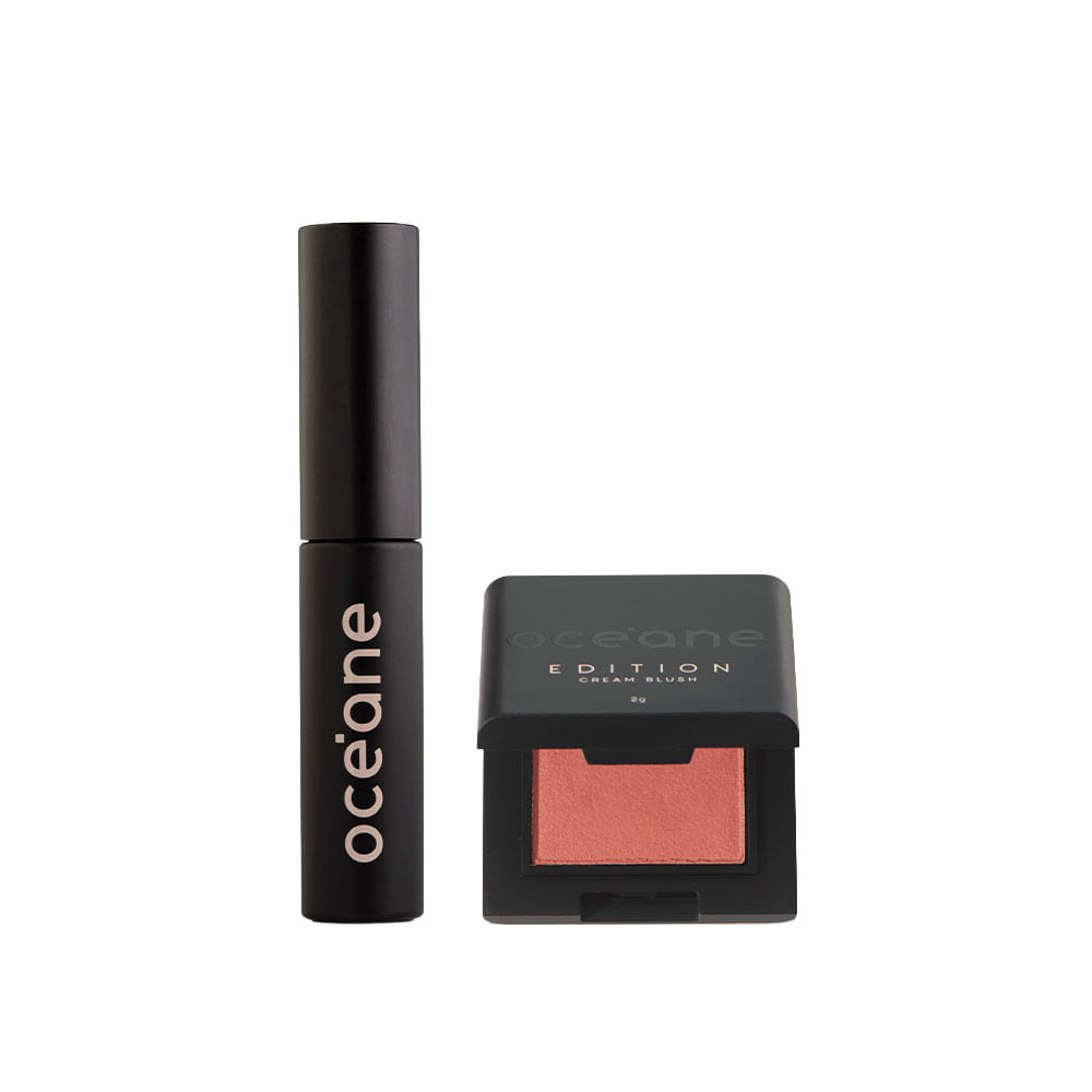 Kit Oceane Mini Máscara de Cílios + Mini Blush Cremoso Caramelo