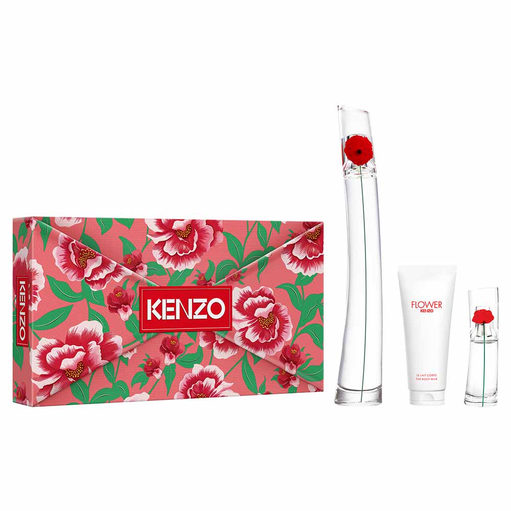 Kit Coffret Kenzo Perfume Flower By Kenzo EDP 100ml + Mini FBK 15ml + Loção Corporal 75ml