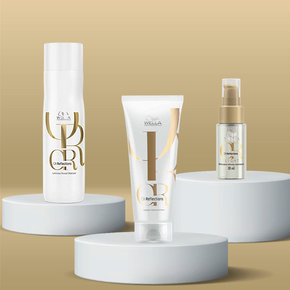 Kit Oil Reflections Wella Professionals Shampoo 250ml + Condicionador 200ml + Óleo Capilar 30ml