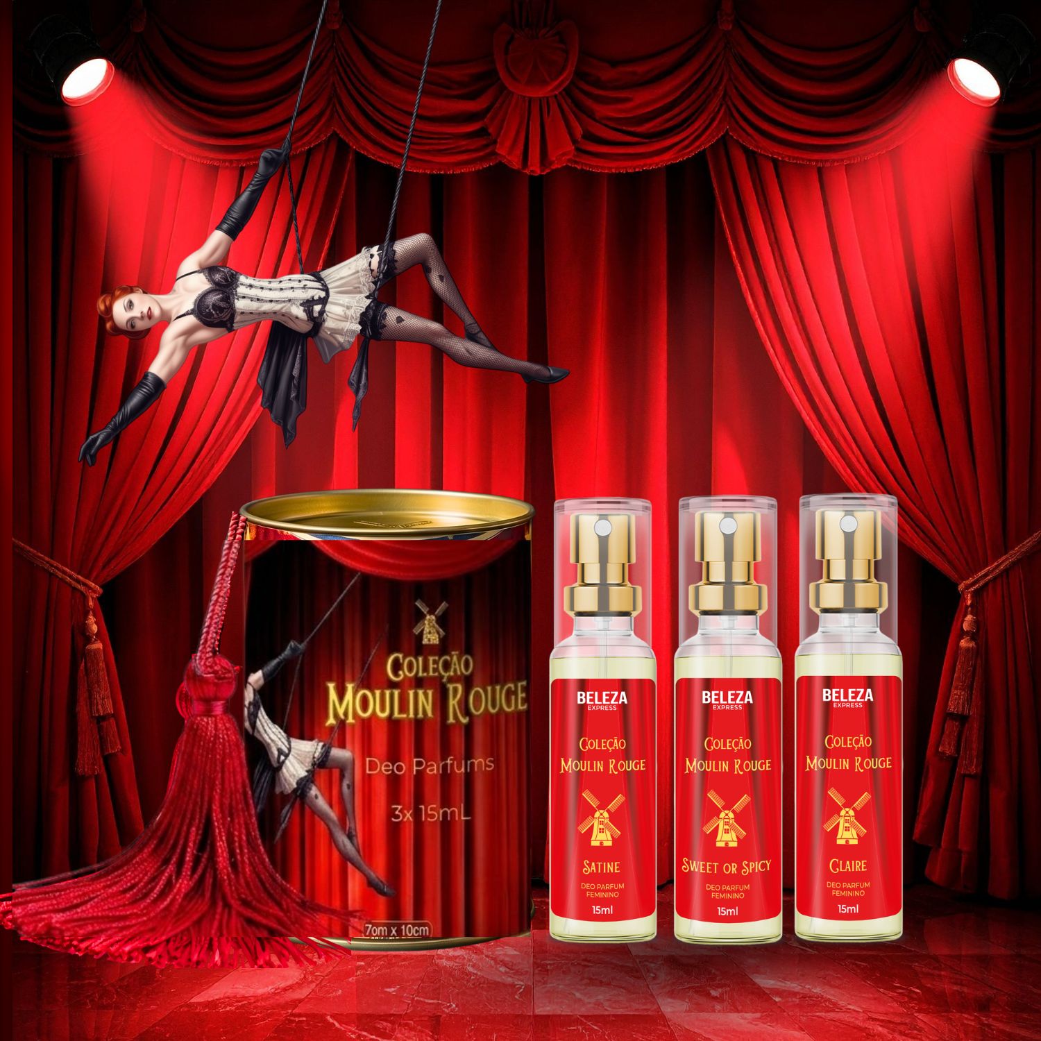 Kit Presente Feminino Com Perfume, Lata e Chocolate