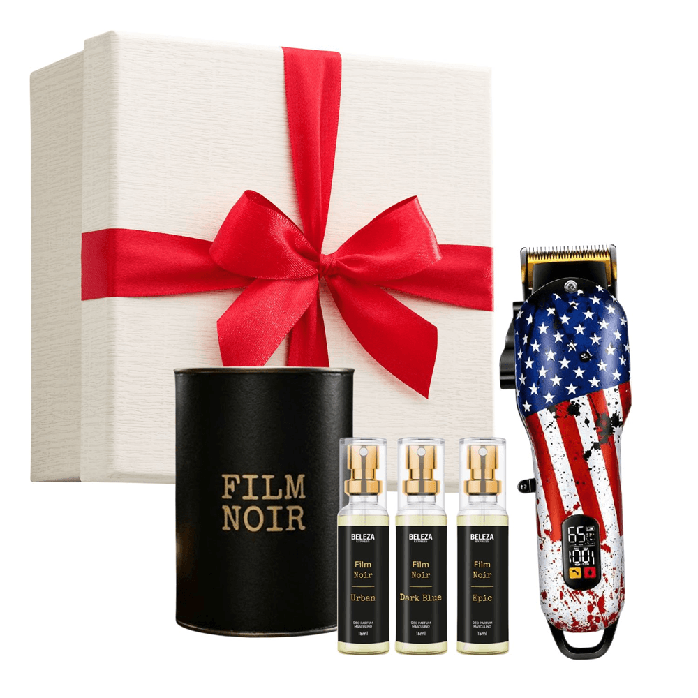 Kit Beleza Express Presente Pais Namorados Com Perfume E Máquina De Cabelo