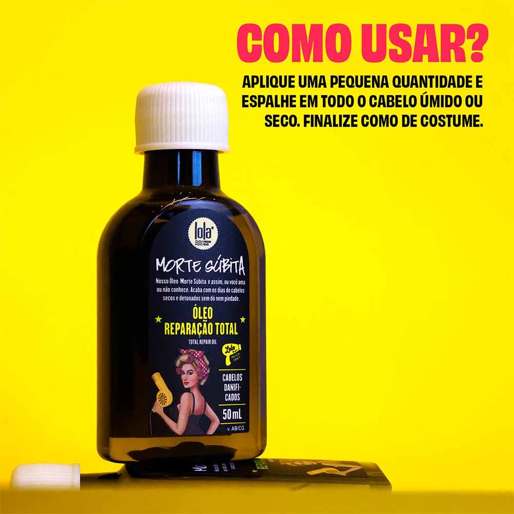 Óleo Capilar Reparador com Proteção Térmica Morte Súbita Lola From Rio 50ml