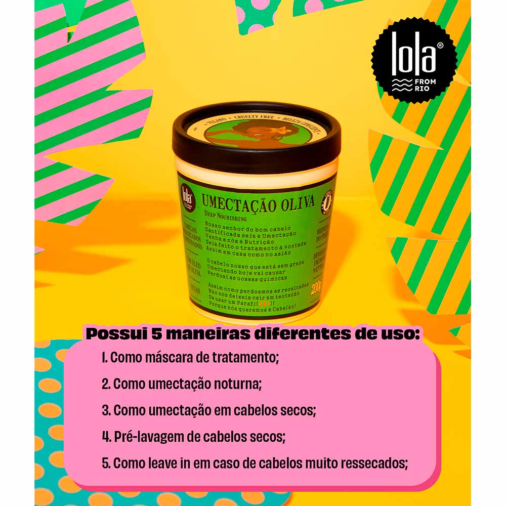 Máscara de Umectação com Óleo de Oliva Lola From Rio 450g