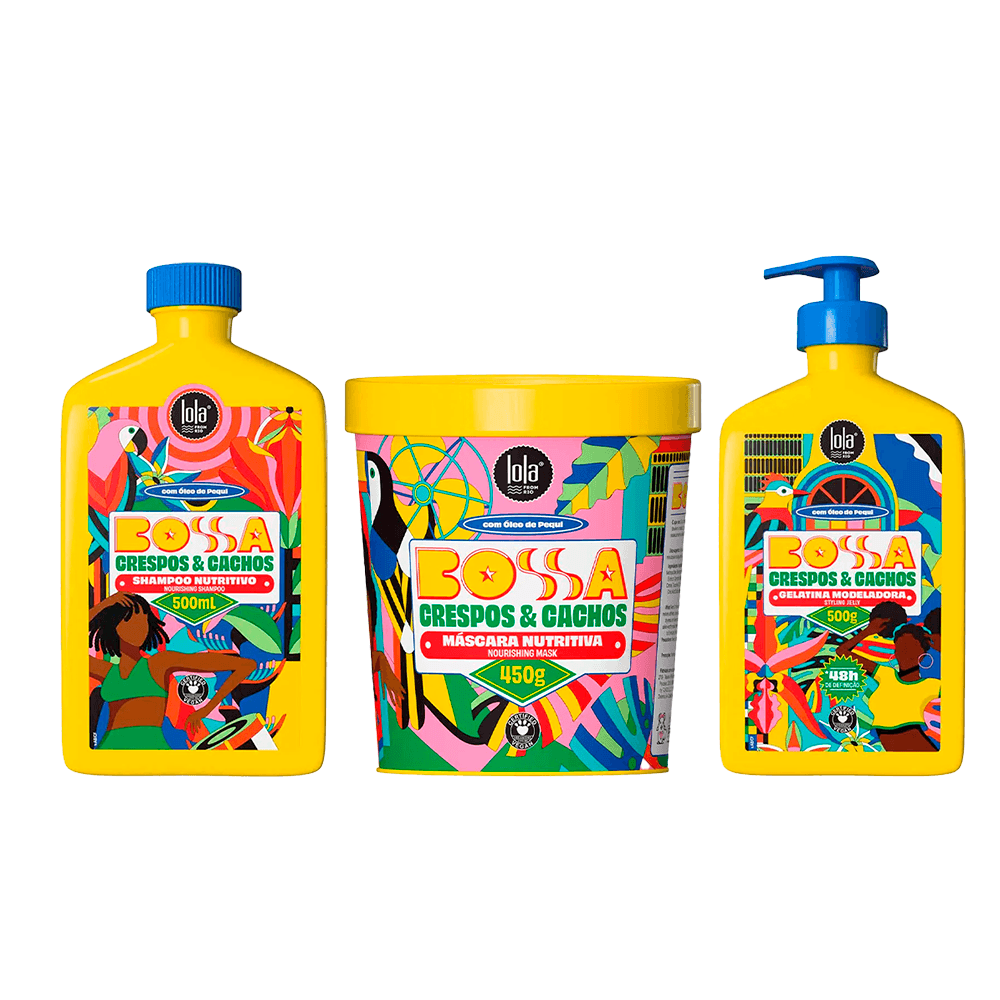 Kit Bossa Lola From Rio Shampoo 500ml + Máscara 450g + Creme Modelador 500g
