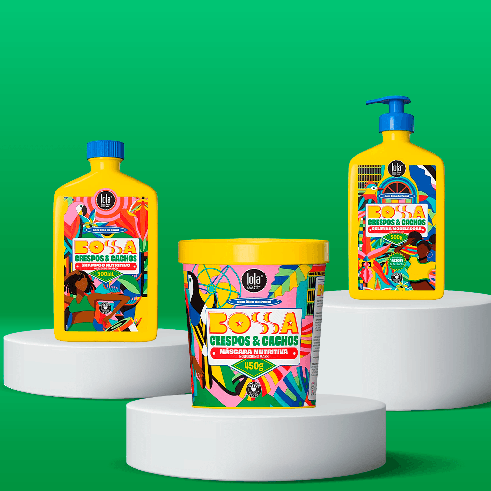 Kit Bossa Lola From Rio Shampoo 500ml + Máscara 450g + Creme Modelador 500g