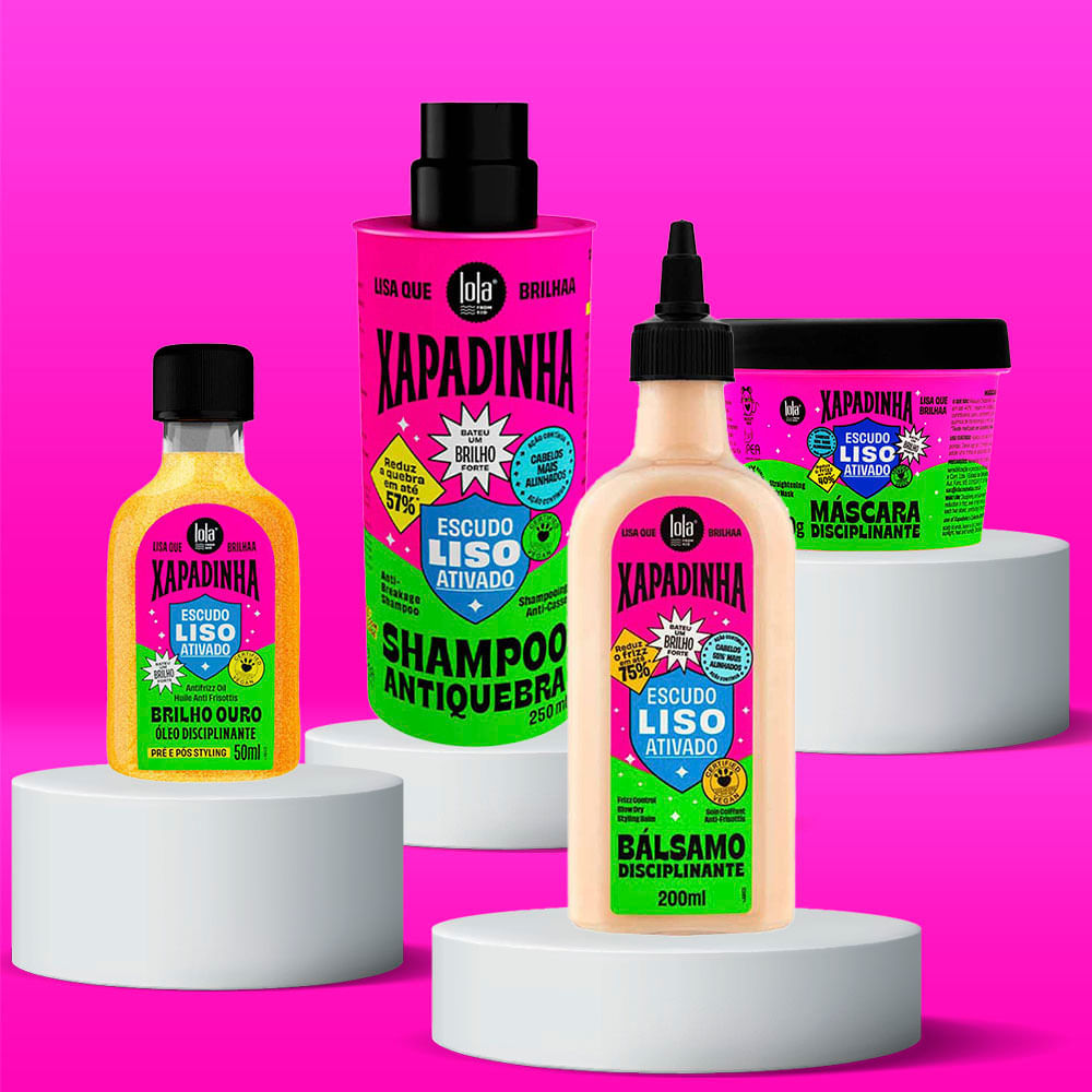 Kit Xapadinha Lola Cosmetics Óleo 50ml + Shampoo 250ml + Bálsamo 250ml + Máscara 100g