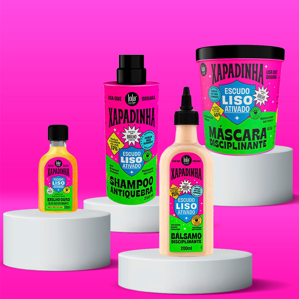 Kit Xapadinha Lola Cosmetics Shampoo 250ml + Óleo 50ml + Bálsamo 250ml + Máscara 450g