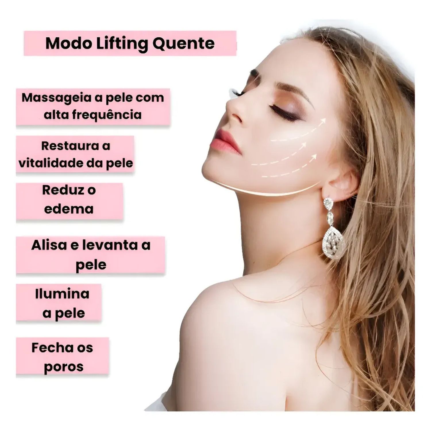 Massageador Antirugas Skincare Terapia Com Luz Lifting Facial Cores Sortidas