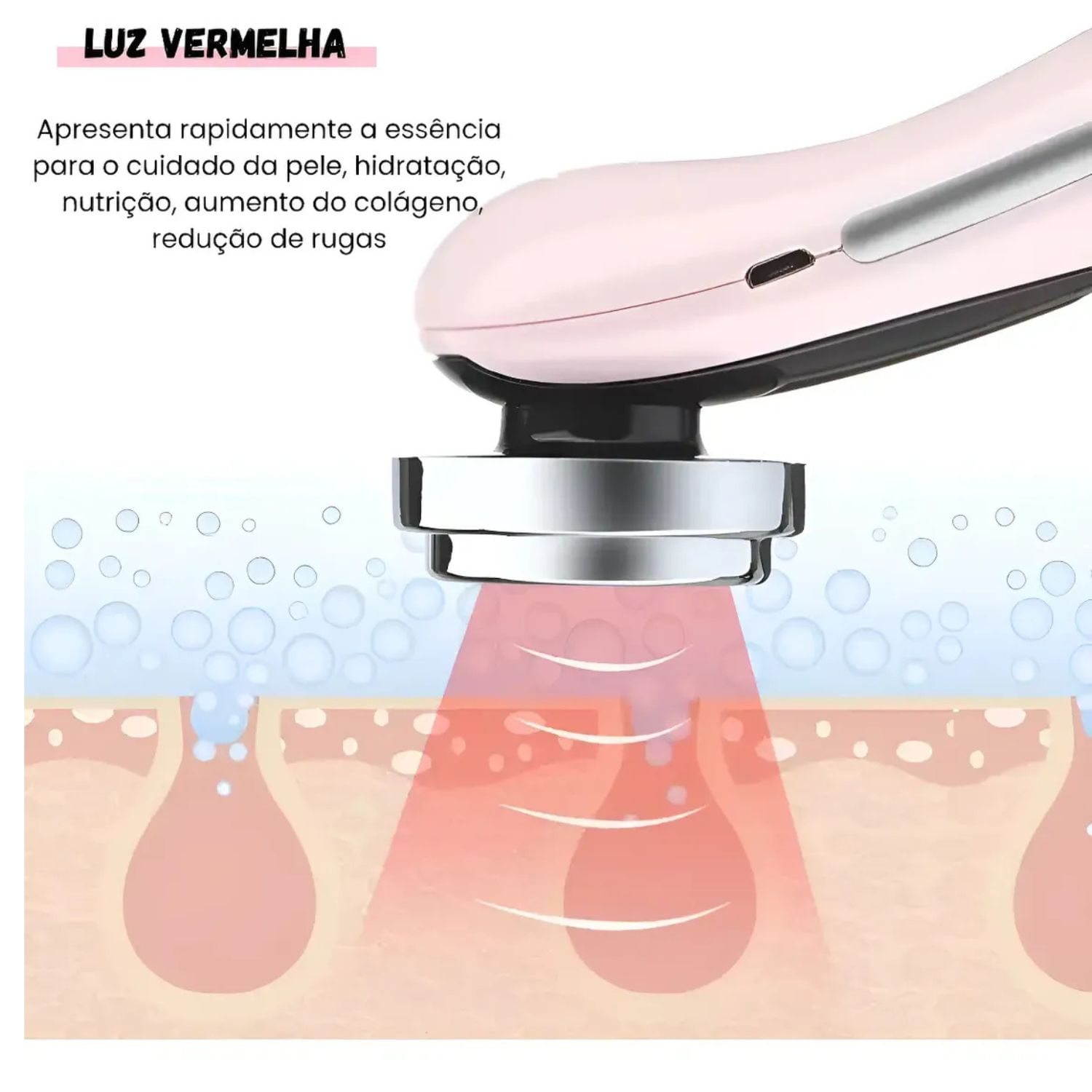 Massageador Antirugas Skincare Terapia Com Luz Lifting Facial Cores Sortidas