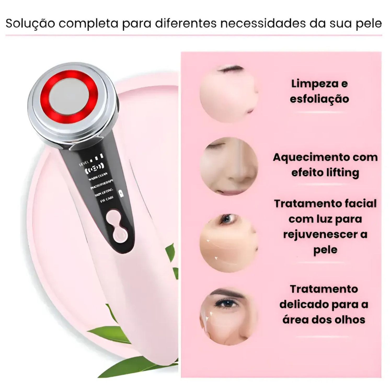 Massageador Antirugas Skincare Terapia Com Luz Lifting Facial Cores Sortidas