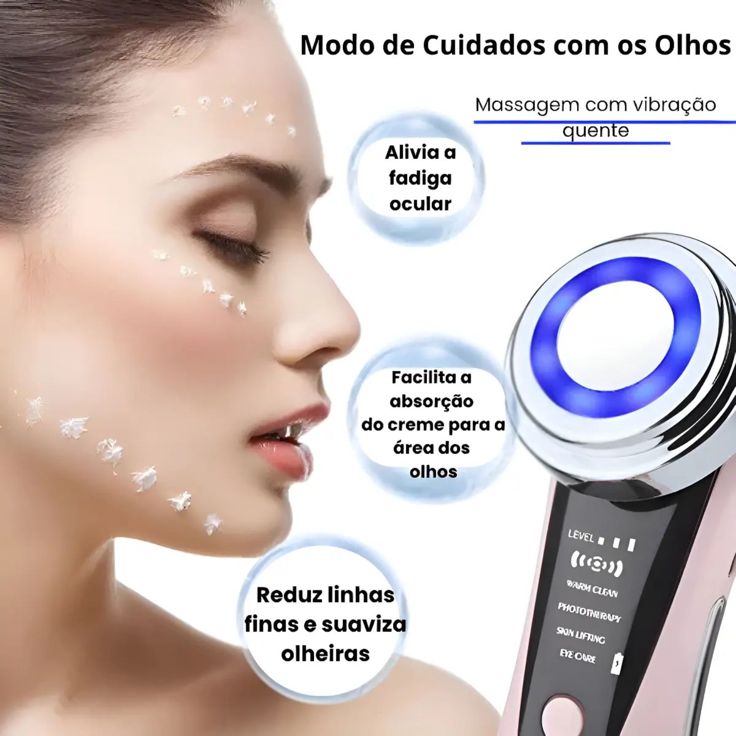 Massageador Antirugas Skincare Terapia Com Luz Lifting Facial Cores Sortidas