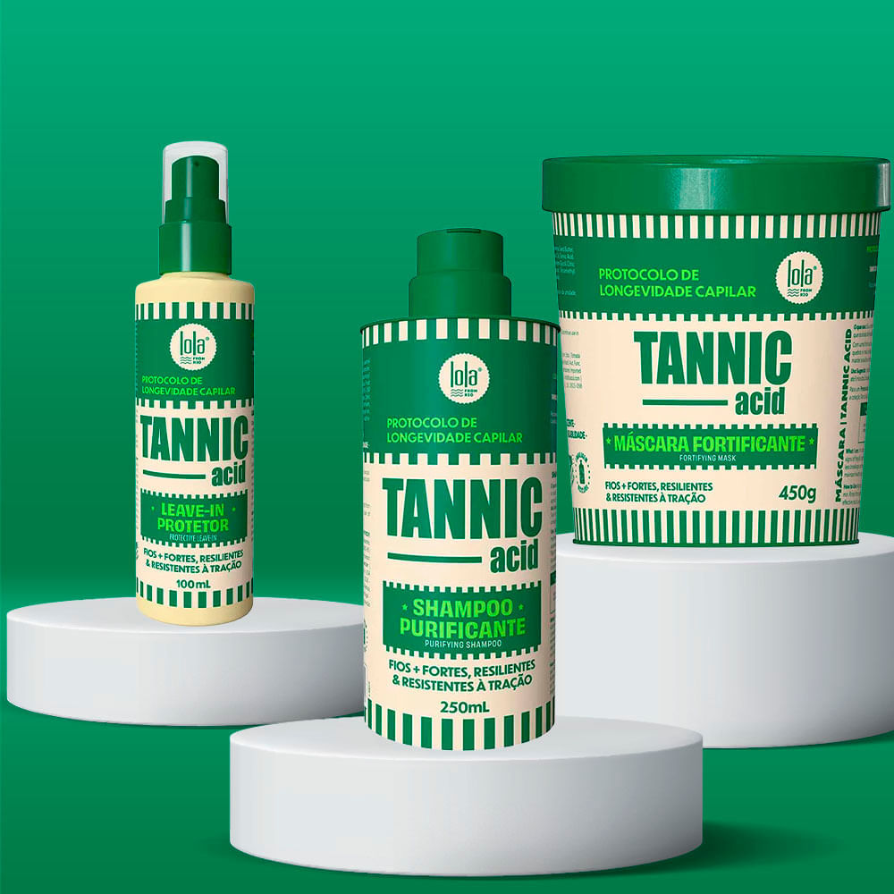 Kit Tannic Acid Lola From Rio Shampoo 250ml + Máscara 450g + Leave-in 100ml