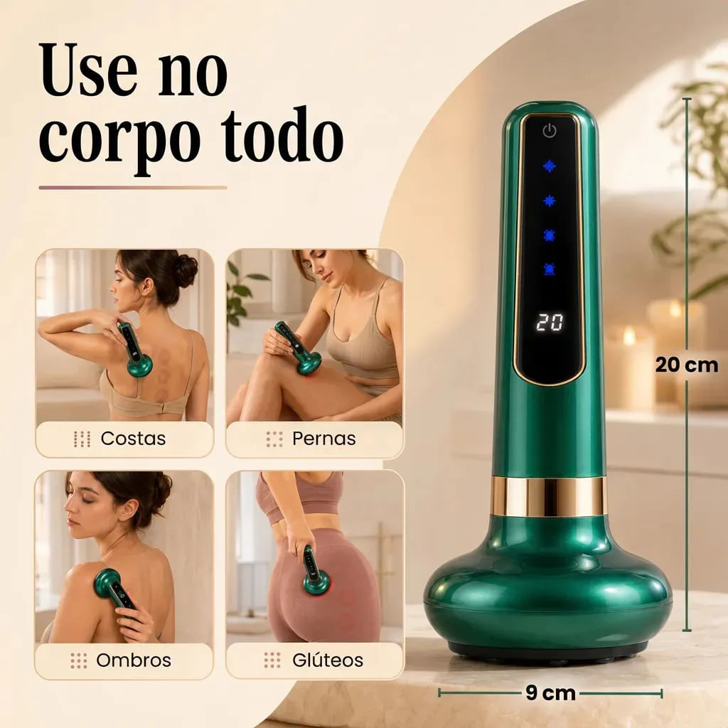 Massageador Anticelulite Elétrico Infravermelho 20 Níveis Display LED Recarregável Corporal Cor Sortida