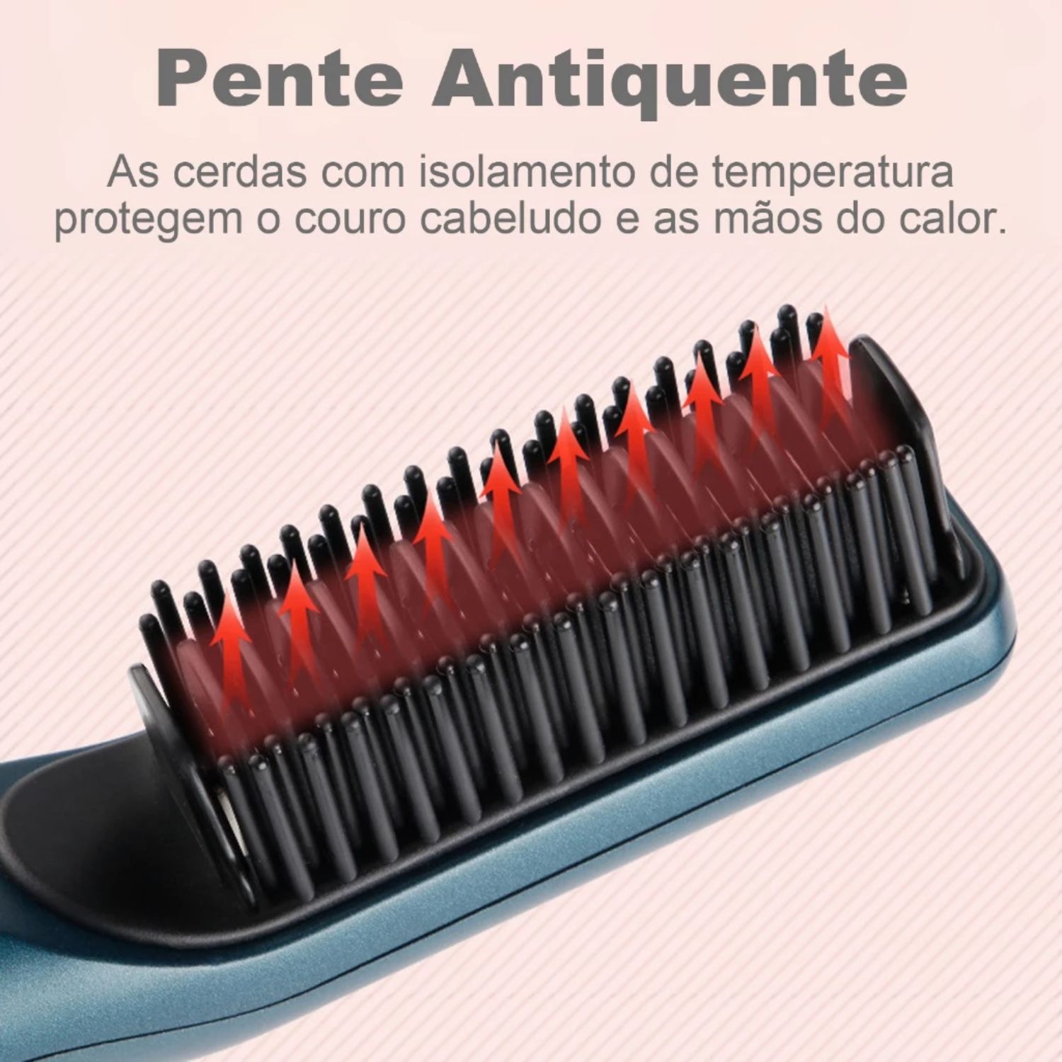 Escova Alisadora Portátil Sem Fio Íons Negativos Anti Frizz Cor Sortida