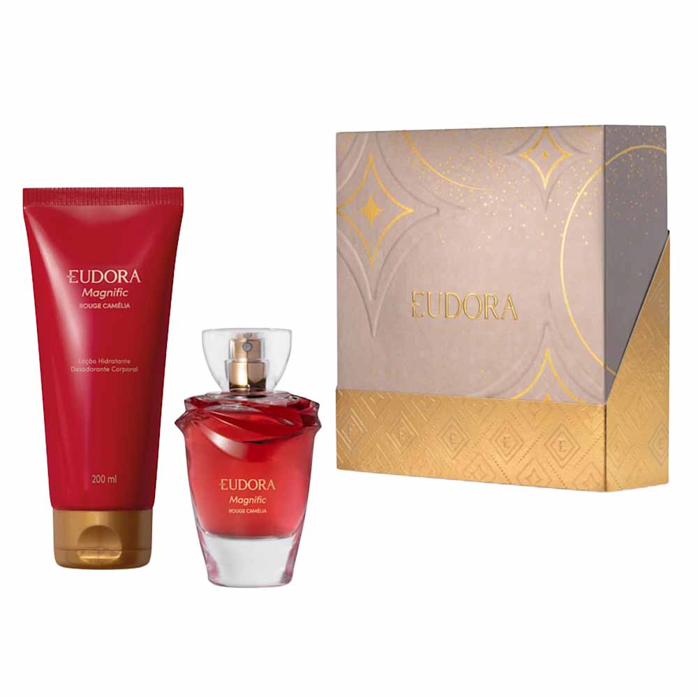 Kit Eudora Magnific Rouge Camélia Colônia 75ml + Loção Hidratante 200ml